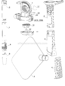 Part Location Diagram of 90583878N DeWALT Lower Tube